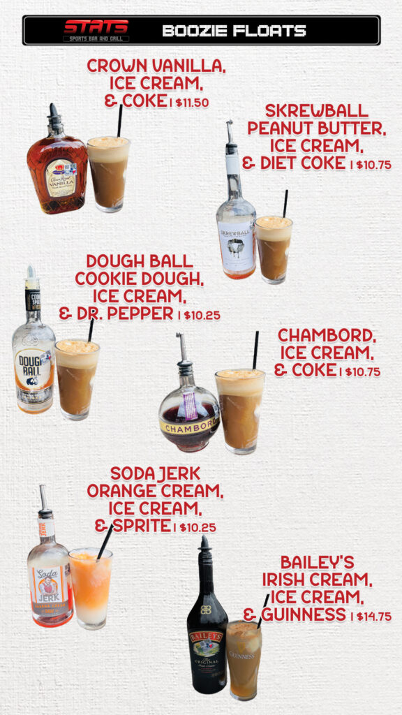 stats sports bar and grill boozie float menu