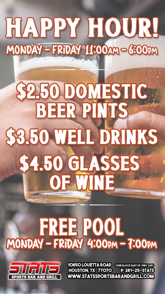 stats sports bar and grill happy hour